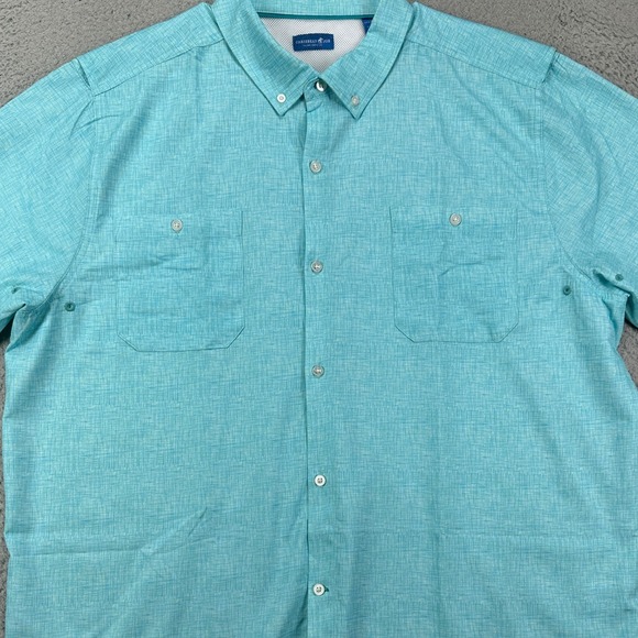 Caribbean Joe Other - Caribbean Joe Mens Button Down Shirt 2XL Blue Short Sleeve Pocket Fishing Vented